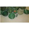 Image 5 : Large Lot of Belo (Portugal) Glazed Green Ceramic Cabbage Serveware, Trays, Bowls, Plates, etc.