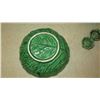 Image 9 : Large Lot of Belo (Portugal) Glazed Green Ceramic Cabbage Serveware, Trays, Bowls, Plates, etc.