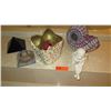 Image 1 : Mossaic Glass Bust, Stained Glass Nautilus, 2 Glass Pyramids, Ceramic Cherub