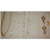 Image 3 : Jewelry: 4 Misc. Pearl/Bead Necklaces, Gold Chain, Earrings
