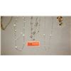 Image 4 : Jewelry: 4 Misc. Pearl/Bead Necklaces, Gold Chain, Earrings