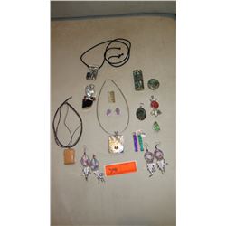 Jewelry: Misc. Rope Chains, 8 Pendants, Earrings, Misc. Items