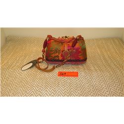 New Mary Frances Beaded Bag: Orange Satin Brocade Shoulder Bag