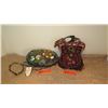 Image 1 : 2 New Mary Frances Beaded Bags: "Sugar Plum" (Cranberry Satin), Streamlined Oval Bag