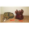 Image 6 : 2 New Mary Frances Beaded Bags: "Sugar Plum" (Cranberry Satin), Streamlined Oval Bag