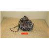 Image 1 : New Mary Frances Beaded Bag: Mauve Velvet Soft Canteen, Organza Clusters