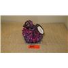 Image 1 : New Mary Frances Beaded Bag: "Ultraviolet" Pouch w/Large Purple/Cranberry Clusters