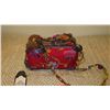 Image 2 : New Mary Frances Beaded Bag: "Flower Patch" Red Embroidered Silk  Dupioni