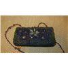 Image 2 : New Mary Frances Beaded Bag: Blue Mesh Clutch w/Green Ocean Coral Motif