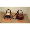 Image 1 : 2 New Mary Frances Beaded Handbags: Red, Black Bag and Red Chenille w/Lrg Flower