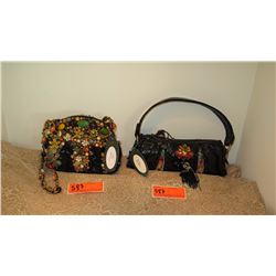 2 New Mary Frances Beaded Handbags: "Honey" and "High Impact" Gloss Black