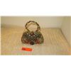Image 5 : New Mary Frances Beaded Handbag: Chocolate Satin w/Medallion Clusters
