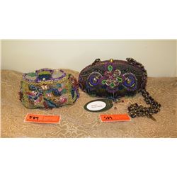 2 New Mary Frances Beaded Handbags: "Precious Peacock" and Jewel-Hued Bag