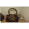 Image 2 : 2 New Mary Frances Beaded Handbags: Oval Shoulder Bag and Bohemian Fabric Bag