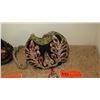 Image 4 : 2 New Mary Frances Beaded Handbags: "Yuletide" Black Pouch and Half Moon Black Velvet