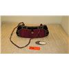 Image 1 : New Mary Frances Beaded Bag: Narrow, Embellished Cranberry Fabric