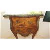 Image 3 : Burl Wood Bombe Chest Side Table w/Green Marble Top 32x13x28
