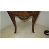 Image 4 : Burl Wood Bombe Chest Side Table w/Green Marble Top 32x13x28