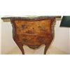 Image 7 : Burl Wood Bombe Chest Side Table w/Green Marble Top 32x13x28
