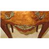 Image 9 : Burl Wood Bombe Chest Side Table w/Green Marble Top 32x13x28
