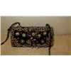Image 2 : New Mary Frances Beaded Bag: Black Velvet w/Gold Ocean Coral Motif