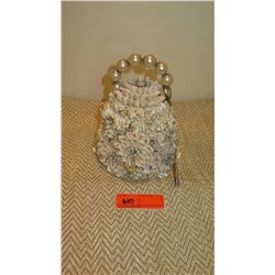 New Mary Frances Beaded Bag: "White Dahlia" Oodles of White Satin Flowers