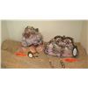 Image 1 : 2 New Mary Frances Beaded Bags: Lilac-Hued Faux Fur Pourch and "Sweetheart" Silk Bag