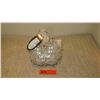 Image 1 : New Mary Frances Beaded Bag: White Satin Pouch w/Clear & White Bead Clusters