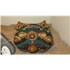 Image 4 : 2 New Mary Frances Beaded Handbags: Faux Leather Pyramid (Slight Discoloration) and Jacquard