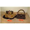 Image 1 : 2 New Mary Frances Beaded Handbags: Yellow Velvet Skirt and Beaded Clutch