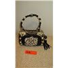 Image 1 : New Mary Frances Beaded Bag: Blk & White Dice Motif w/Dice Handles