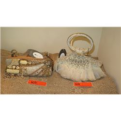 2 New Mary Frances Beaded Bags: "Pearlized" Veil and Narrow Clutch