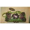 Image 2 : 2 New Mary Frances Beaded Bags: Green Weave Pattern and Green Faux Leather