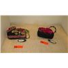 Image 1 : 2 New Mary Frances Beaded Bags: "Mariposa" Black Embroidered Satin and Red Satin Roses