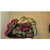Image 2 : 2 New Mary Frances Beaded Bags: "Mariposa" Black Embroidered Satin and Red Satin Roses