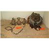 Image 2 : 2 New Mary Frances Beaded Bags: Brown/Blue Tapestry Pouch and Ivory Damask Clutch