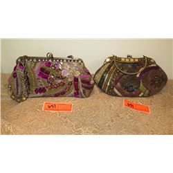 2 New Mary Frances Beaded Bags: Jewel-Hued Purse and Embellished Clutch