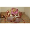 Image 2 : 2 New Mary Frances Beaded Bags: Mauve Satin w/Floral Accents and Pink Fabric Bag