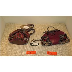 2 New Mary Frances Beaded Bags: Red "Daredevil" and Red "Sundowner"