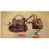 Image 1 : 2 New Mary Frances Beaded Bags: "Berry Beautiful" Plum Satin and Diagonal Patterned Bag