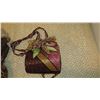 Image 4 : 2 New Mary Frances Beaded Bags: "Berry Beautiful" Plum Satin and Diagonal Patterned Bag