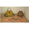 Image 1 : 2 New Mary Frances Beaded Bags: Yellow Faux Croc Leather and Ombre "Clam Digger"