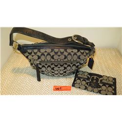 Faux Coach Monogram Shoulder Bag and Matching Wallet