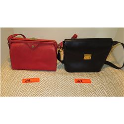 Qty 2 Vintage Leather Escada Bags - Red and Black