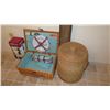Image 1 : Wine Rattan Picnic Basket w/Plates, Glasses,