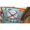 Image 2 : Wine Rattan Picnic Basket w/Plates, Glasses,