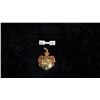 Image 1 : 14K Gold Heirloom Pendant - Hawaiian Kingdom Crest Enameled Green/Red Gold 18g