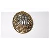 Image 2 : 14K Gold Filigree Oval Pendant w/Diamond-Studded "M" 4 grams