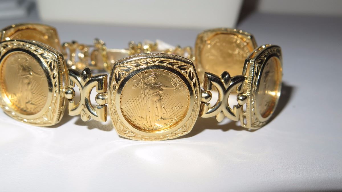 Gold coin bracelet Clearance