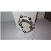 Image 1 : 14K Gold Black Pearl Bracelet - 5 Pearls